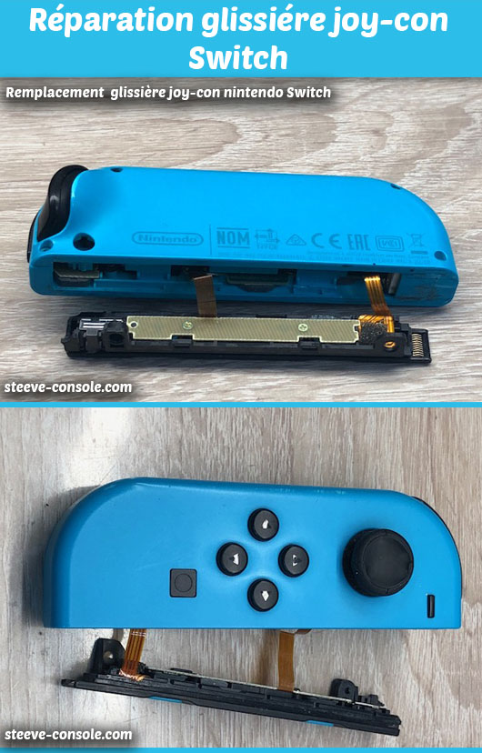 Réparation glissière joy-con nintendo Switch Paris, problème de détection.